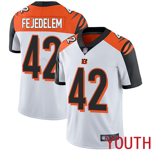 Cincinnati Bengals Limited White Youth Clayton Fejedelem Road Jersey NFL Footballl #42 Vapor Untouchable->youth nfl jersey->Youth Jersey